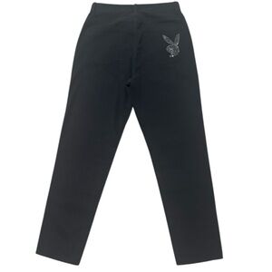 PLAYBOY by PACSUN Black Jeans Pants Rhinestone Bunny Logo Sz 26 High Rise Denim